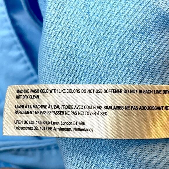 Free People Movement Singin’ in the Rain Packable Rain Jacket Blue White Large - Picture 9 of 13